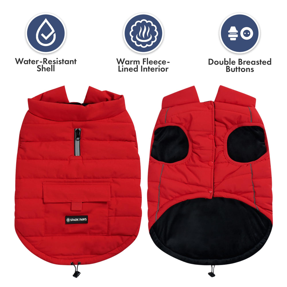 Spark Paws chaqueta invierno cierre doble: entrada fácil y ajuste seguro