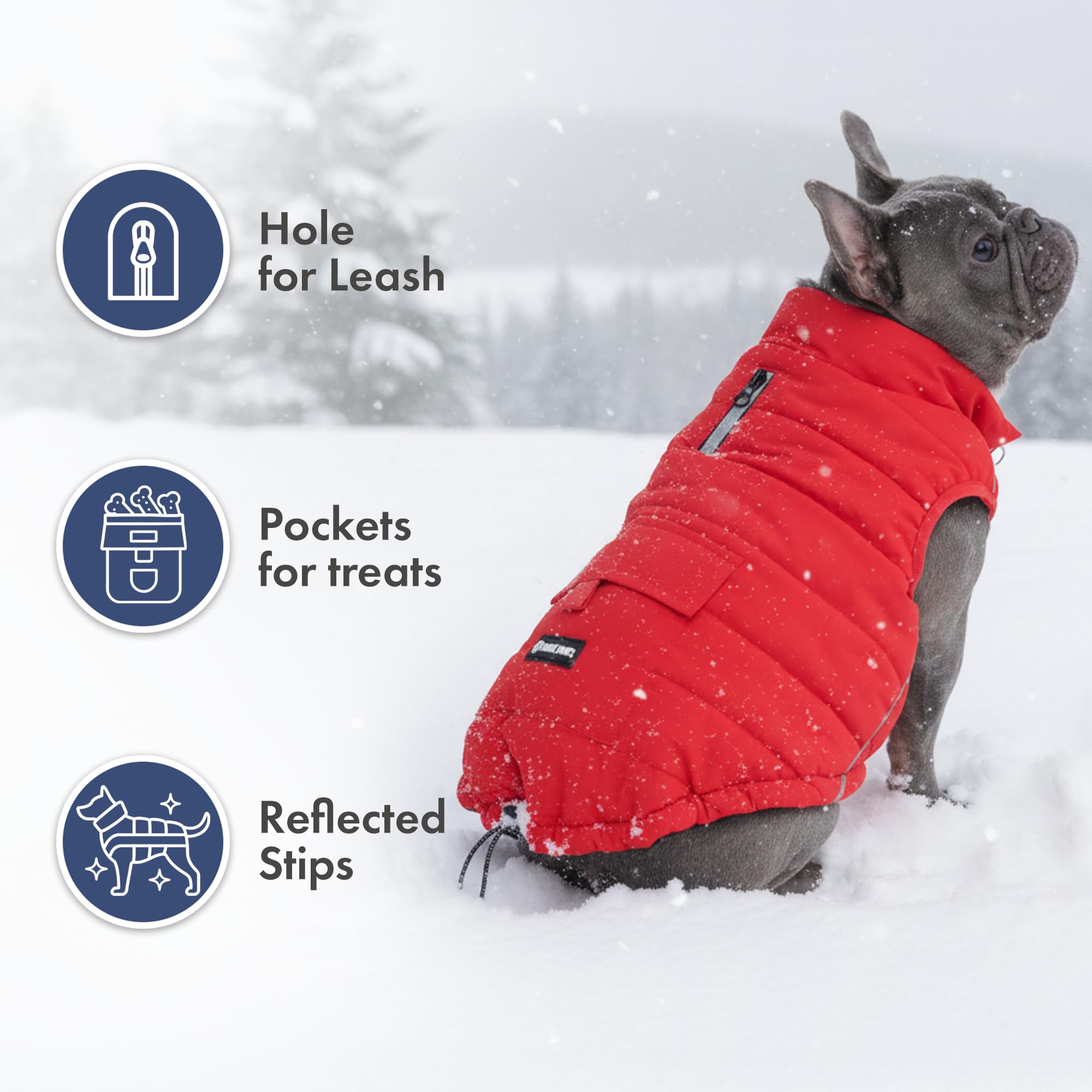 Spark Paws chaqueta invierno interior forro: forro de felpa suave para mayor calidez