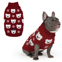 Spark Paws suéter navideño para perros, frente con corte en V para paseos cómodos.