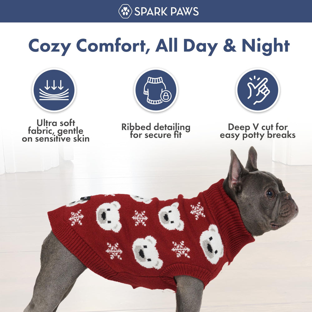 Spark Paws suéter para perros de todas las tallas durante la temporada.