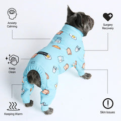 Spark Paws pijama con interior de felpa calmante que abraza al perro.