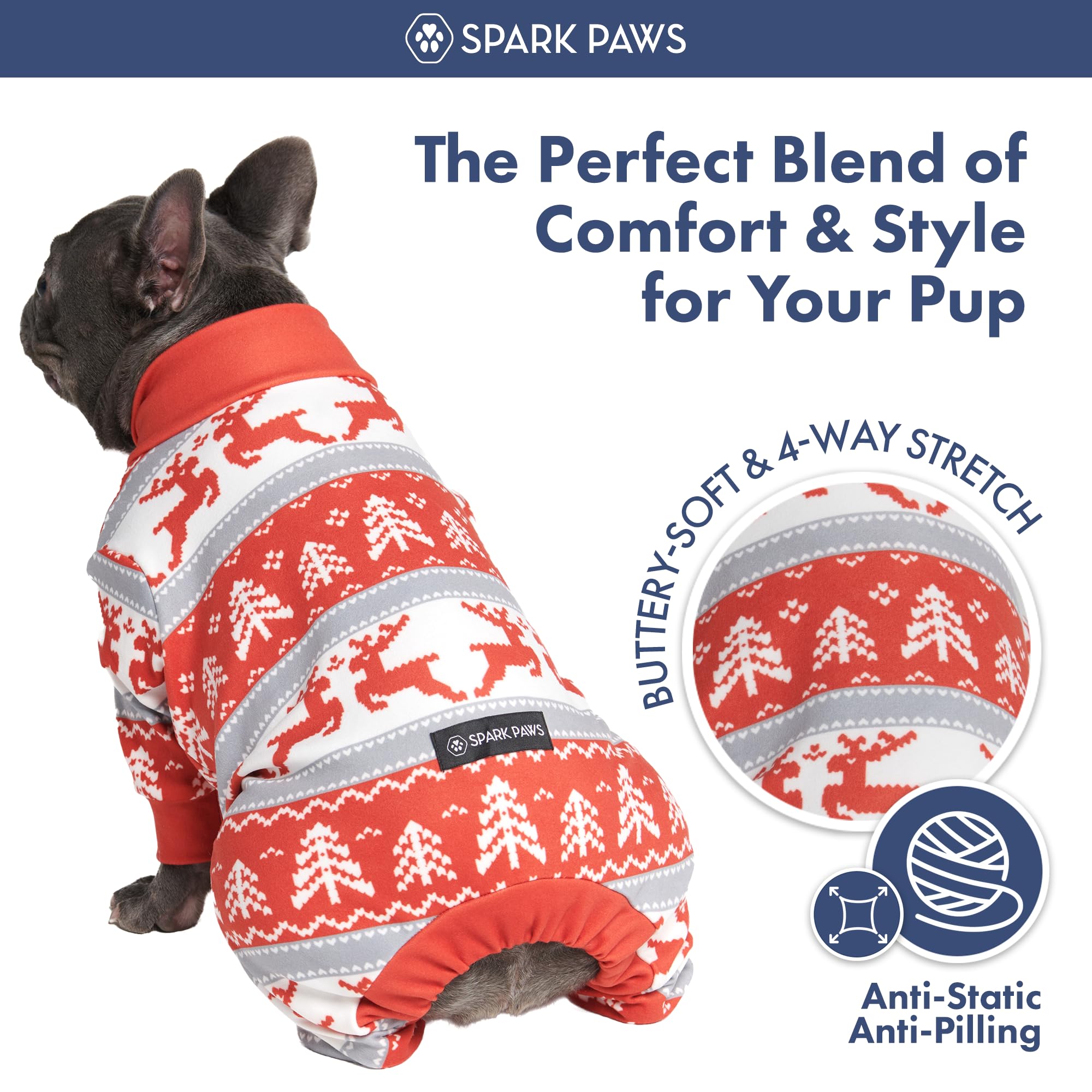 Ajuste preciso Spark Paws, adaptable a varias tallas.