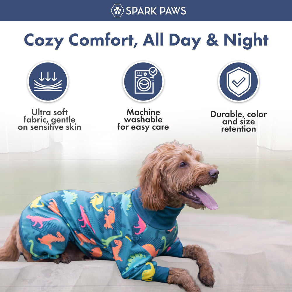 Spark Paws Pijama para perros, interior suave de felpa que brinda abrazo calmante