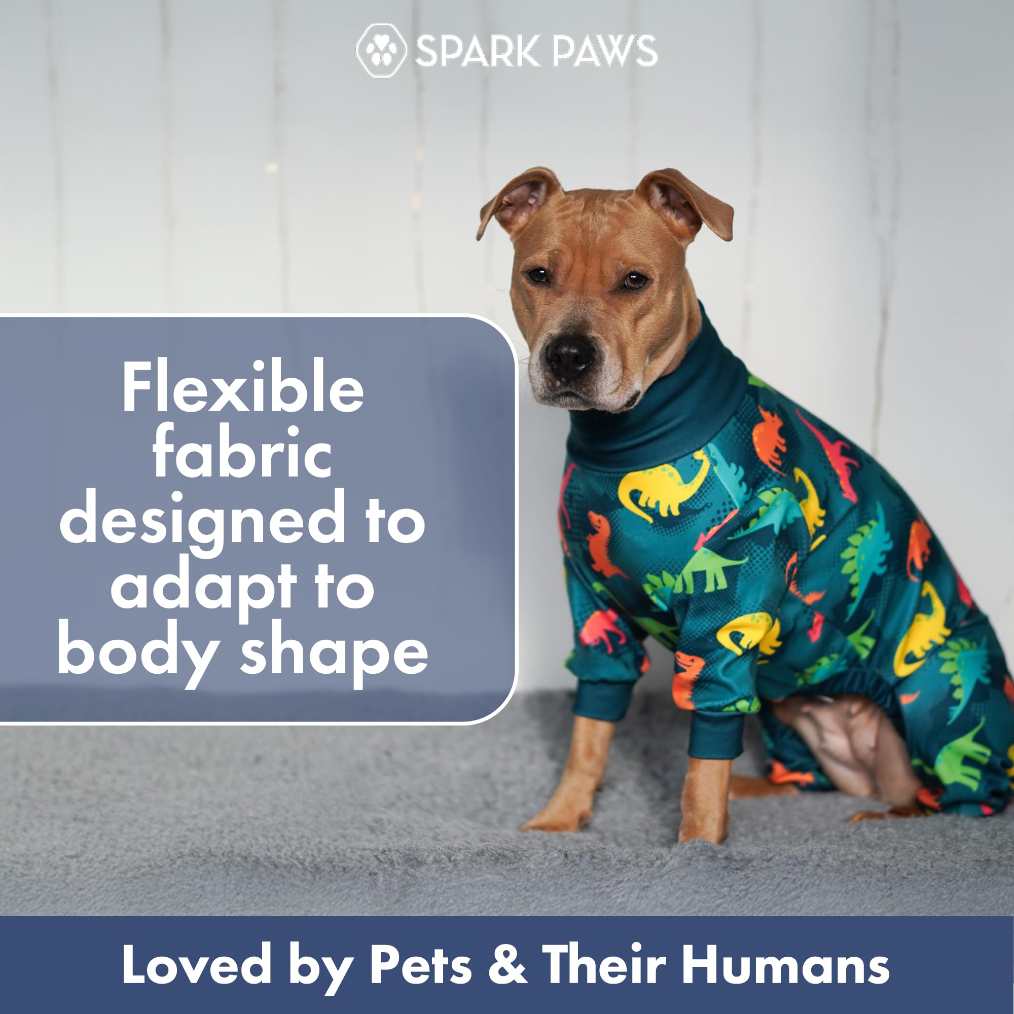 Spark Paws Pijama para perros, uso nocturno sin complicaciones y diseño duradero