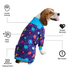 Spark Paws Pijama Planetas, ajuste preciso para cualquier tamaño.