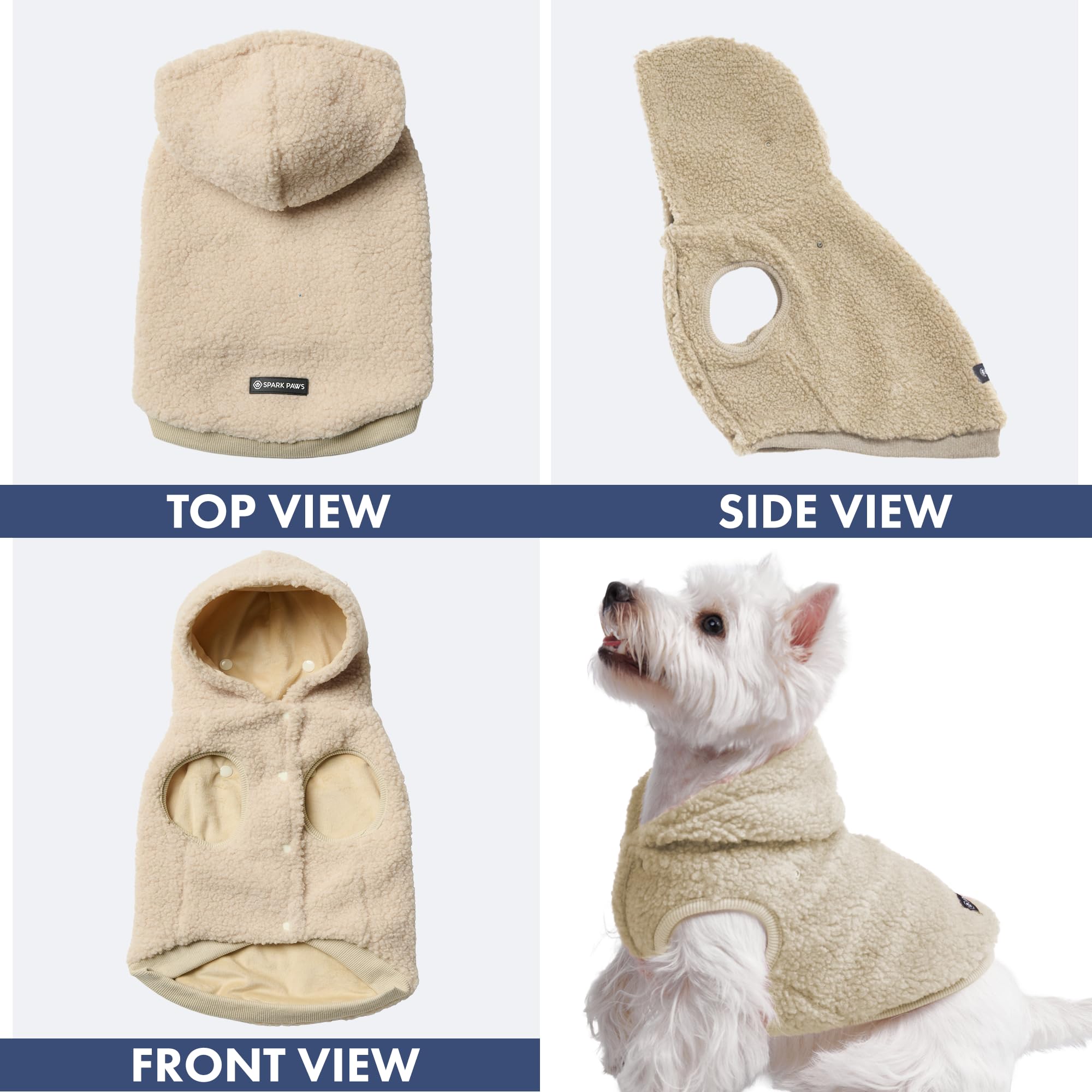 Spark Paws sudadera para perro ideal para caminar y relajarse en clima frío.