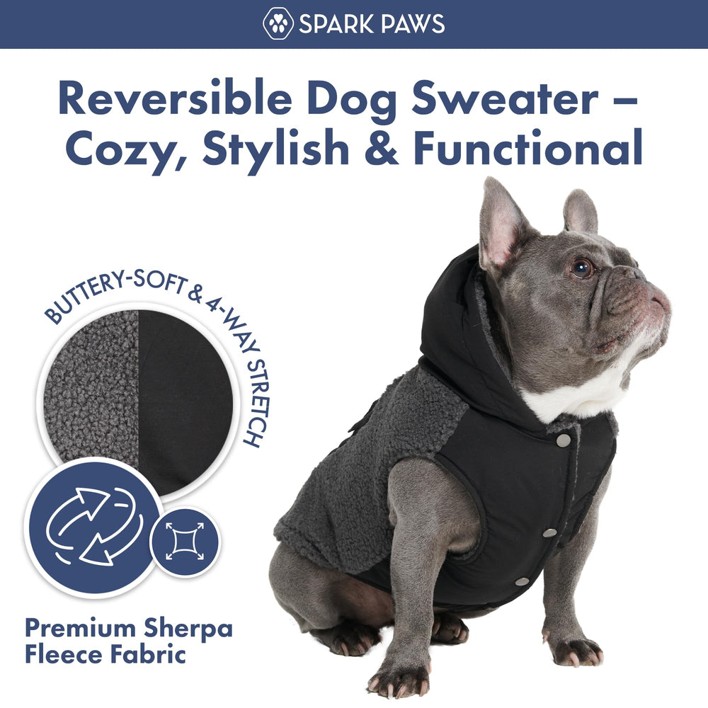 Spark Paws sudadera para perro, apertura para arnés, cómodo usar con correa