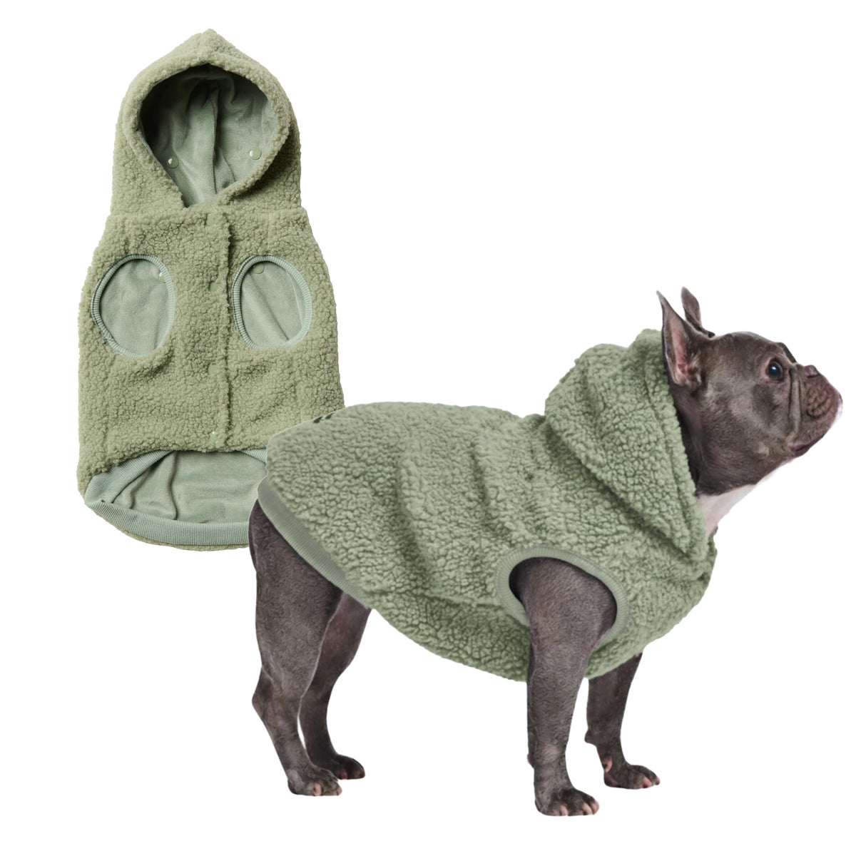 Spark Paws sudadera perro frente vista, abrigo cálido para paseos fríos.