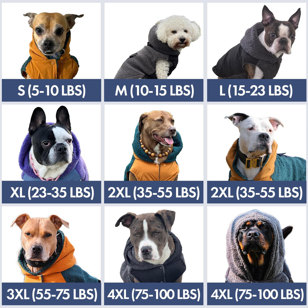Spark Paws sudadera reversible para perro, espalda visible, mantiene abrigado durante caminatas
