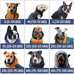 Spark Paws sudadera reversible para perro, espalda visible, mantiene abrigado durante caminatas