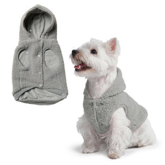 Spark Paws suéter para perro con capucha y tejido peluche, ideal para paseos fríos.
