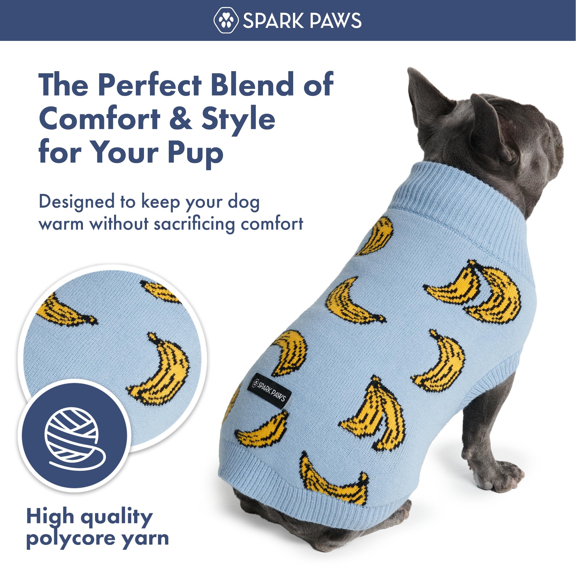 Spark Paws sueter duradero, vista lateral, uso diario en exterior.