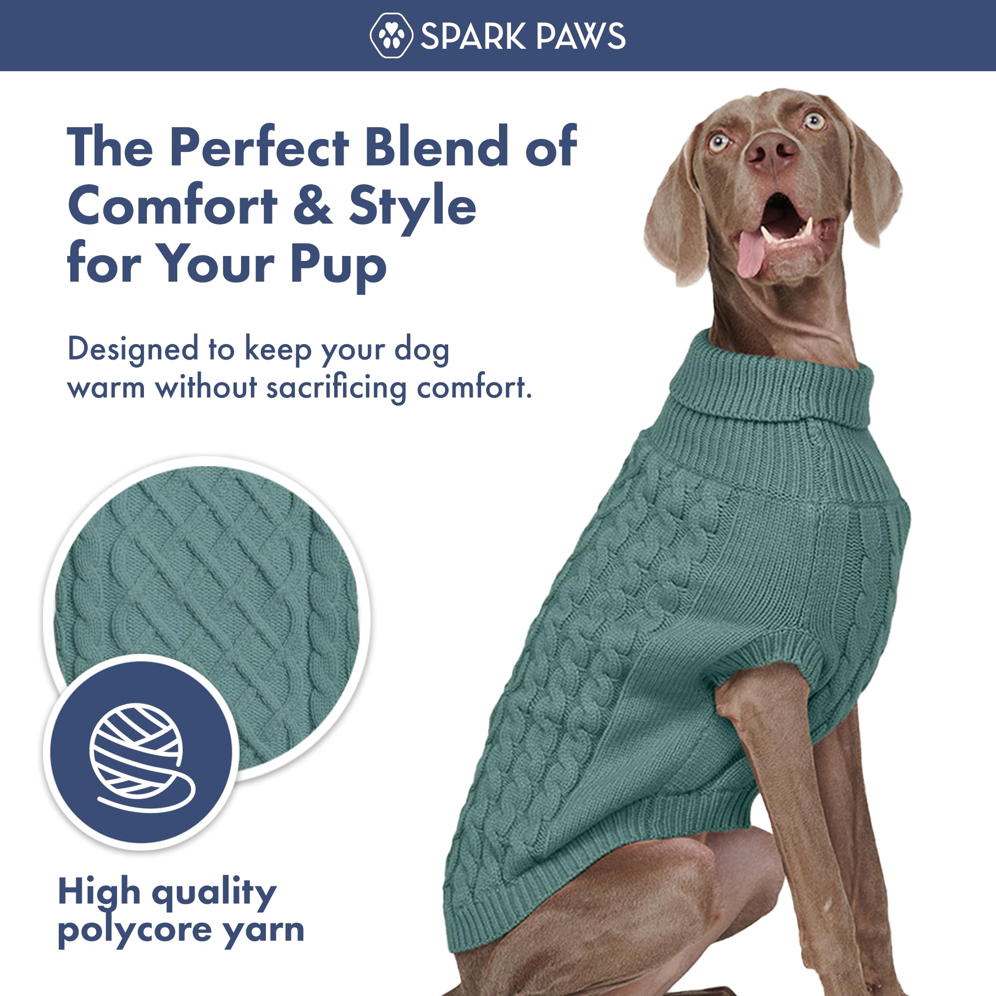 Spark Paws suéter para perro, acceso frontal para baño: diseño práctico.