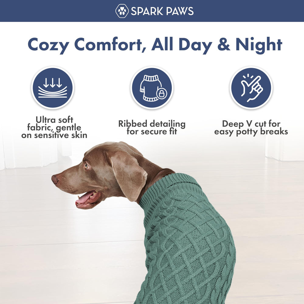 Spark Paws suéter para perro, talla XL: ajuste cómodo para razas grandes.