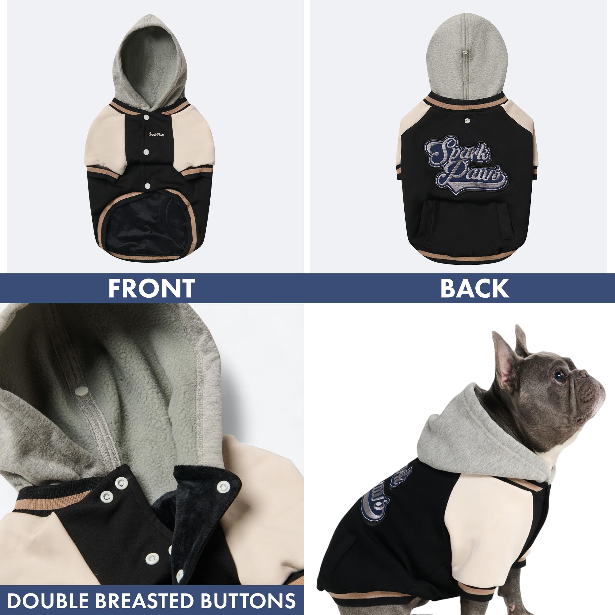 Spark Paws Varsity ajuste universal para diferentes tallas de perros