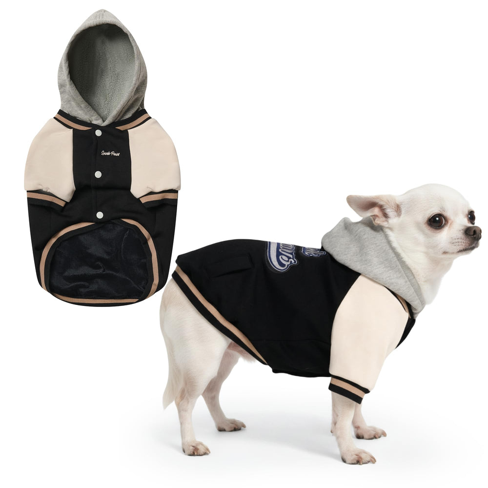 Spark Paws Varsity sudadera frontal, ajuste cómodo para paseos diarios
