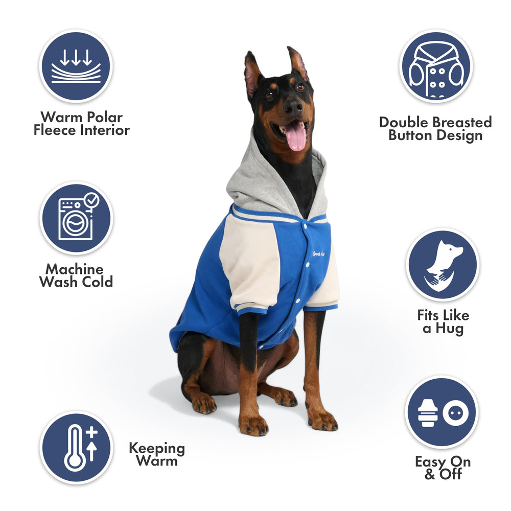 Spark Paws Varsity Sweater forro felpa interior: sensación suave que mantiene cálido al perro