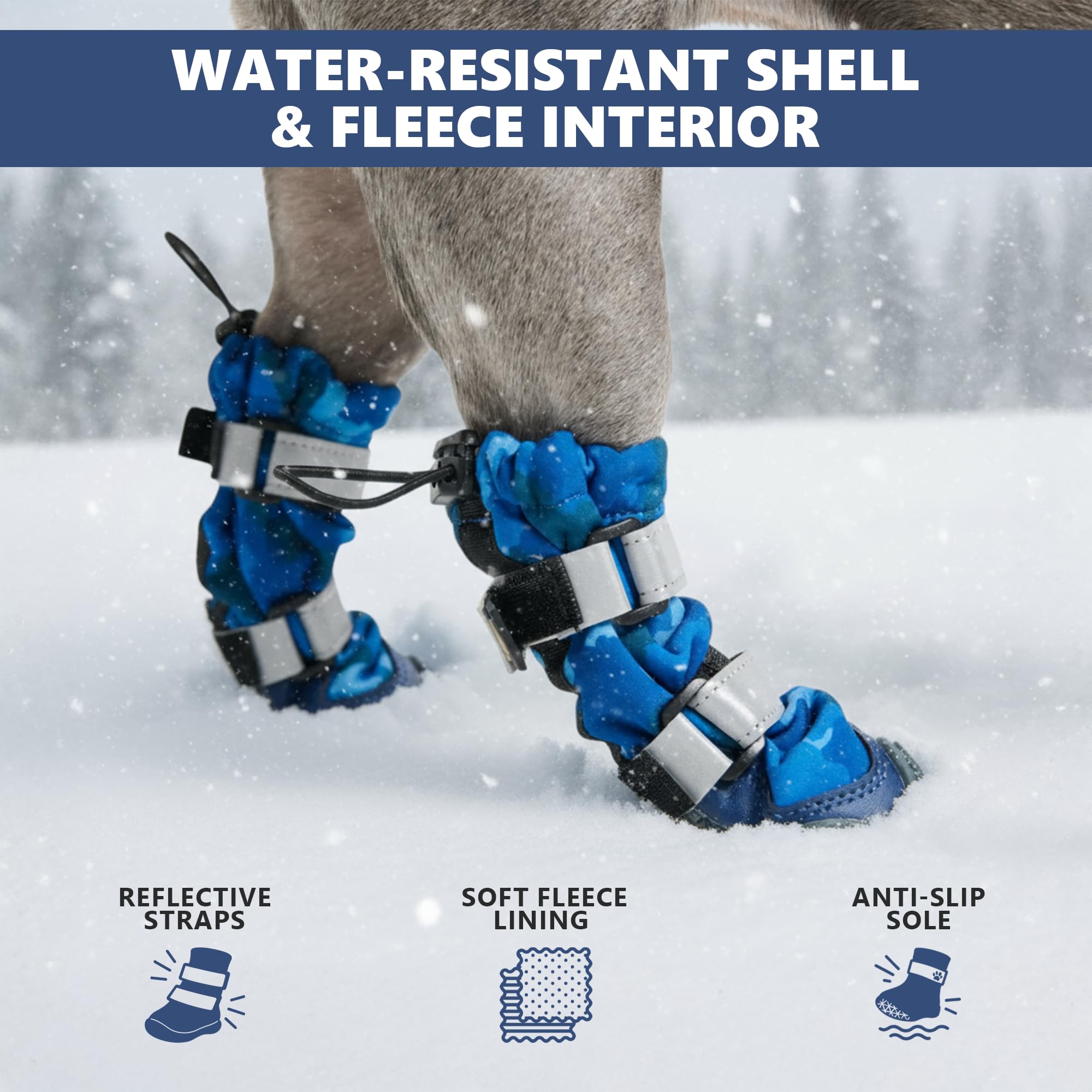 Spark Paws zapatos para perro, mayor visibilidad nocturna con tiras reflectantes.