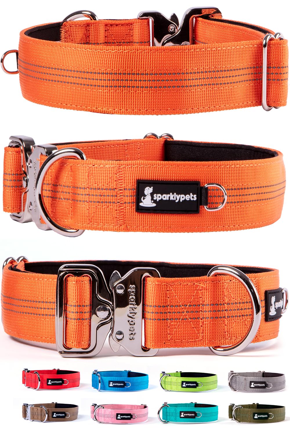 SparklyPets collar perro cierre rápido, práctico para ponérselo con una mano.