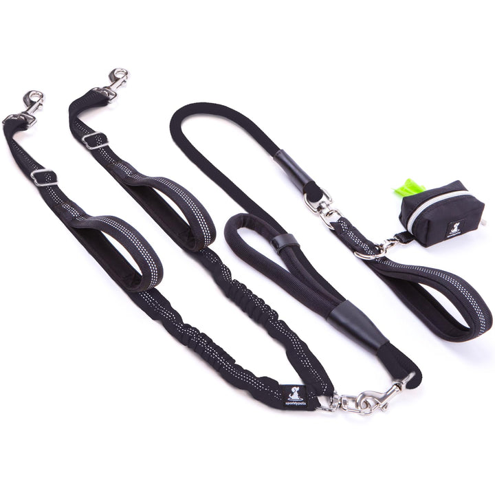 SparklyPets Doble Correa para Dos Perros en Frente, paseos cómodos y controlados.