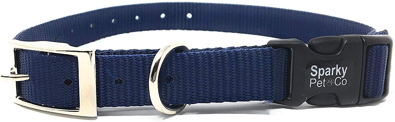 Sparky Pet Co E collar repuesto con correa y hebilla doble para mayor durabilidad.