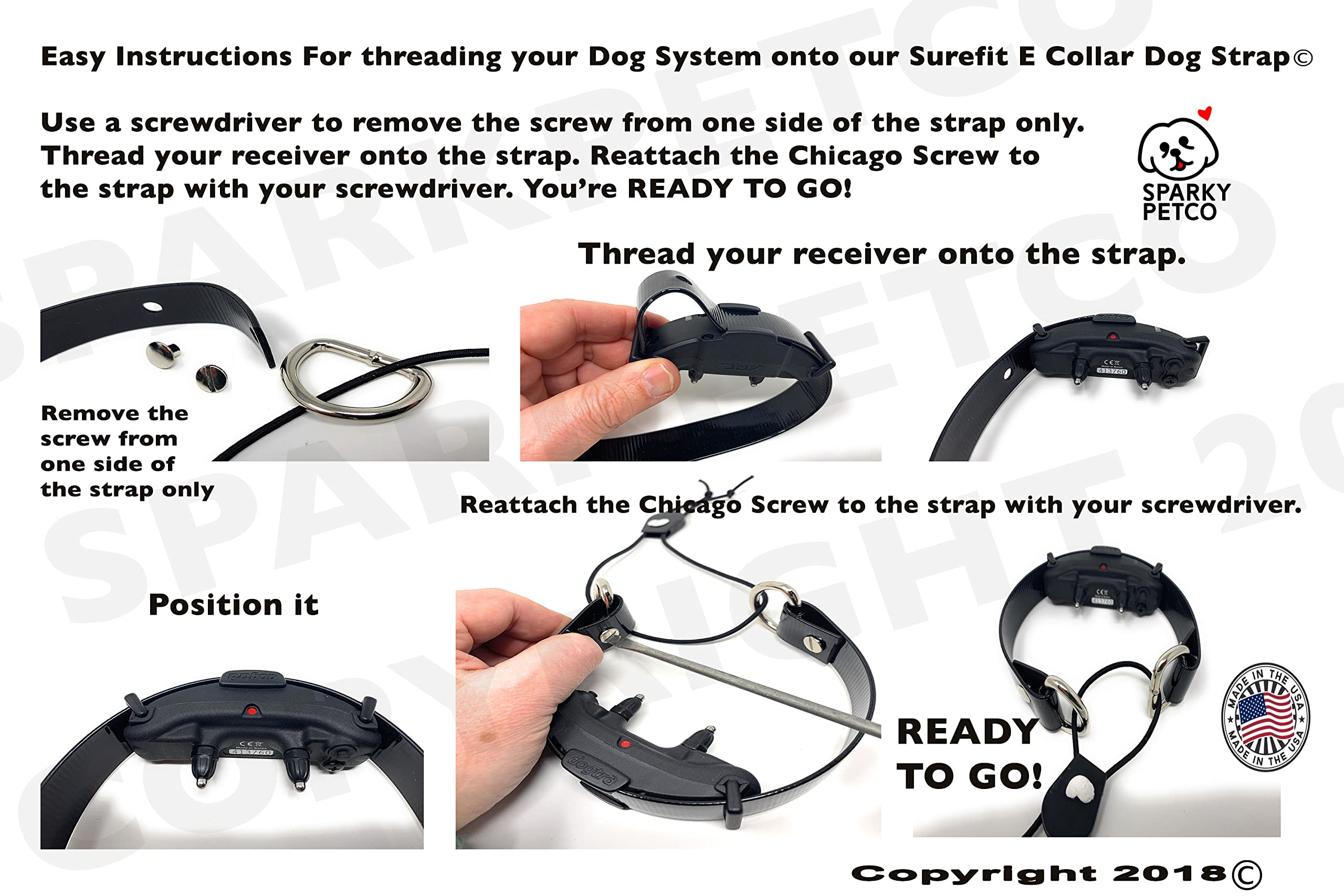 Sparky Pet Co correa universal compatible con principales marcas de e-collar