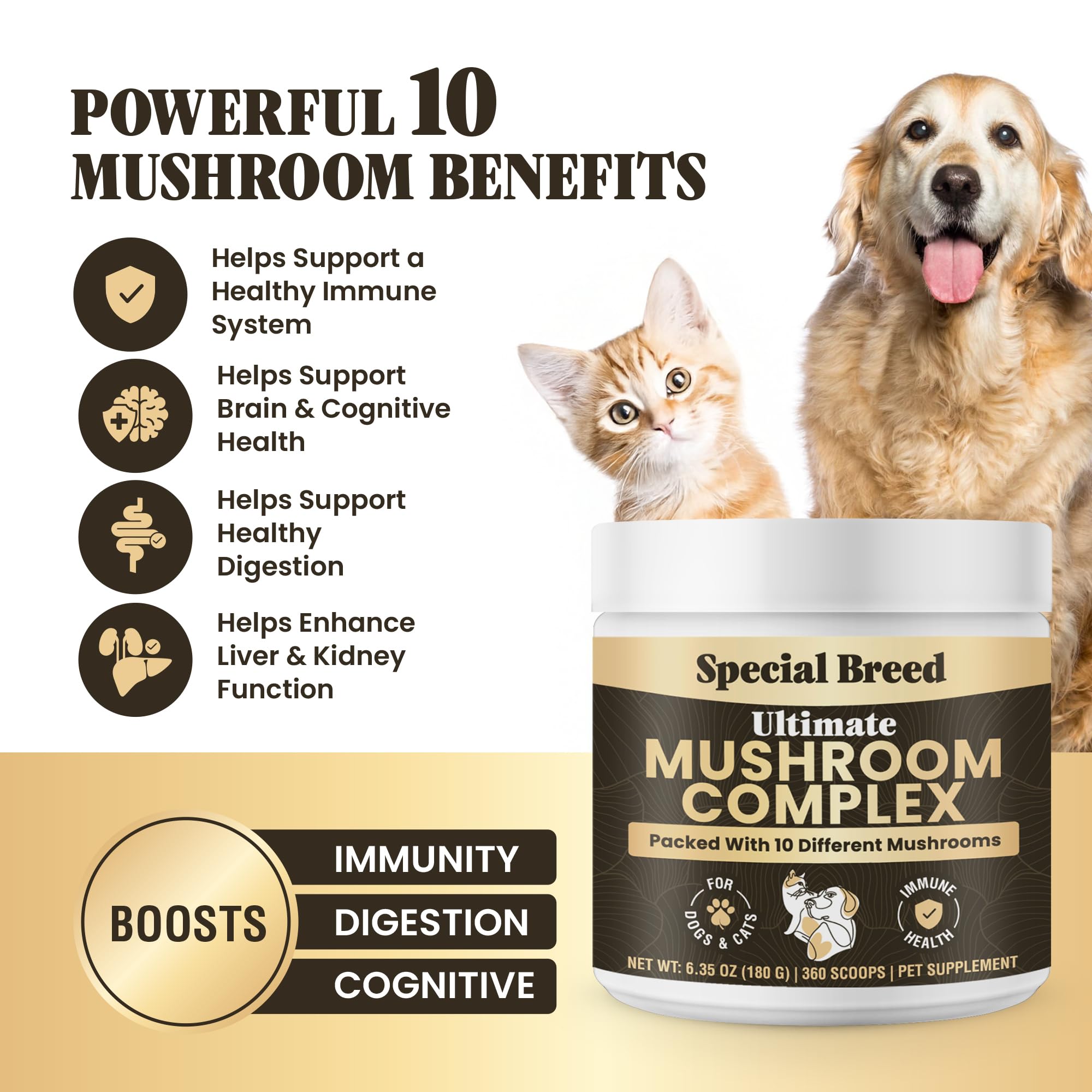 Special Breed dosis por porción para perros y gatos, medición precisa.