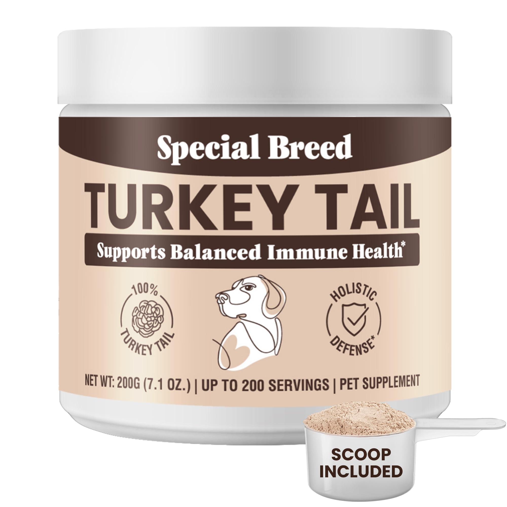 Special Breed polvo hongo cola de pavo para perros; apoyo a la inmunidad