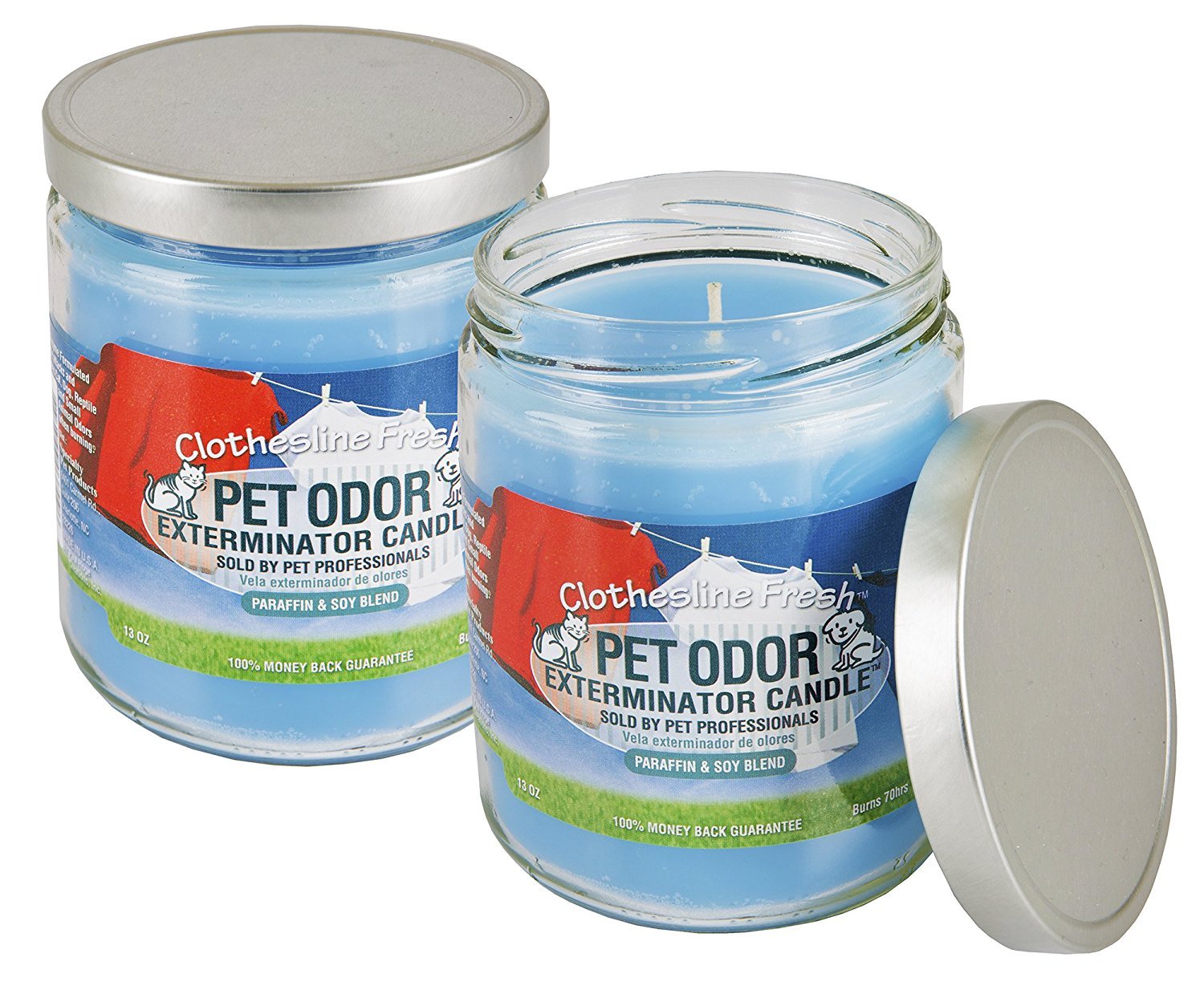 Vela SPECIALTY PET PRODUCTS Clothesline Fresh 13 oz para neutralizar olores en casa.