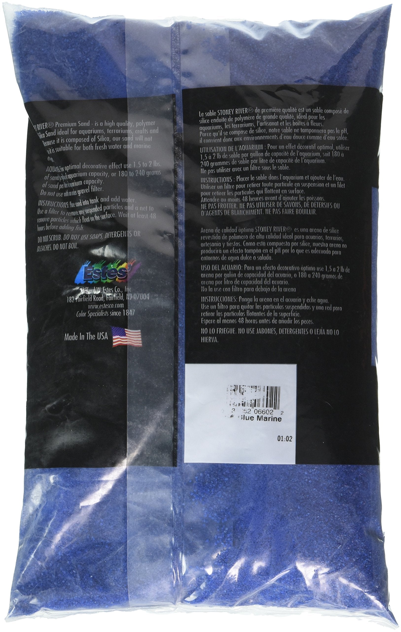 Spectrastone Stoney River Blue, arena para acuario de agua dulce, color azul suave.