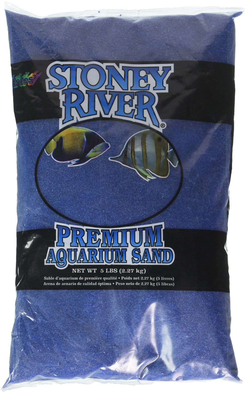Spectrastone Stoney River Blue, bolsa de 5 lb, arena azul segura para acuarios.