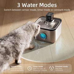 Speedeer Bebedero Gato Gran Capacidad 4L, menos rellenados y ventana de nivel.