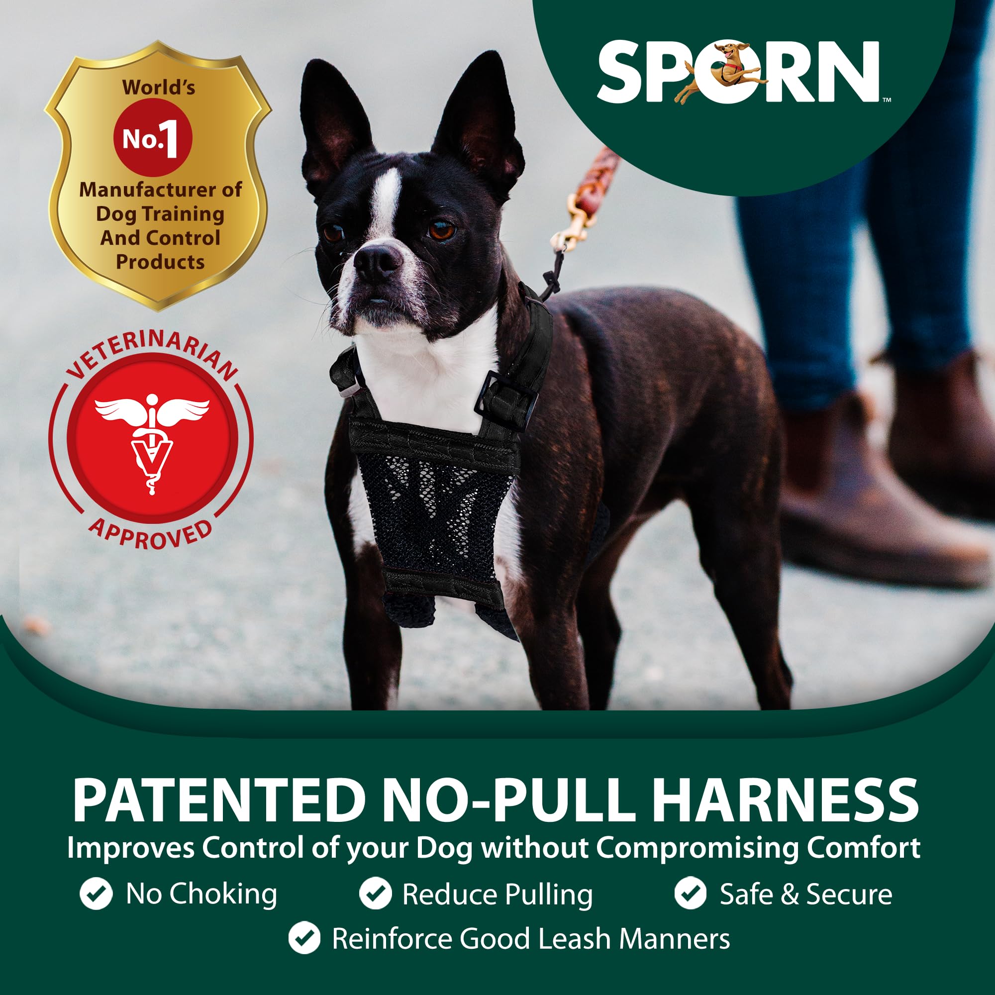 Arnés Sporn ajustable de nylon resistente para perros pequeños.