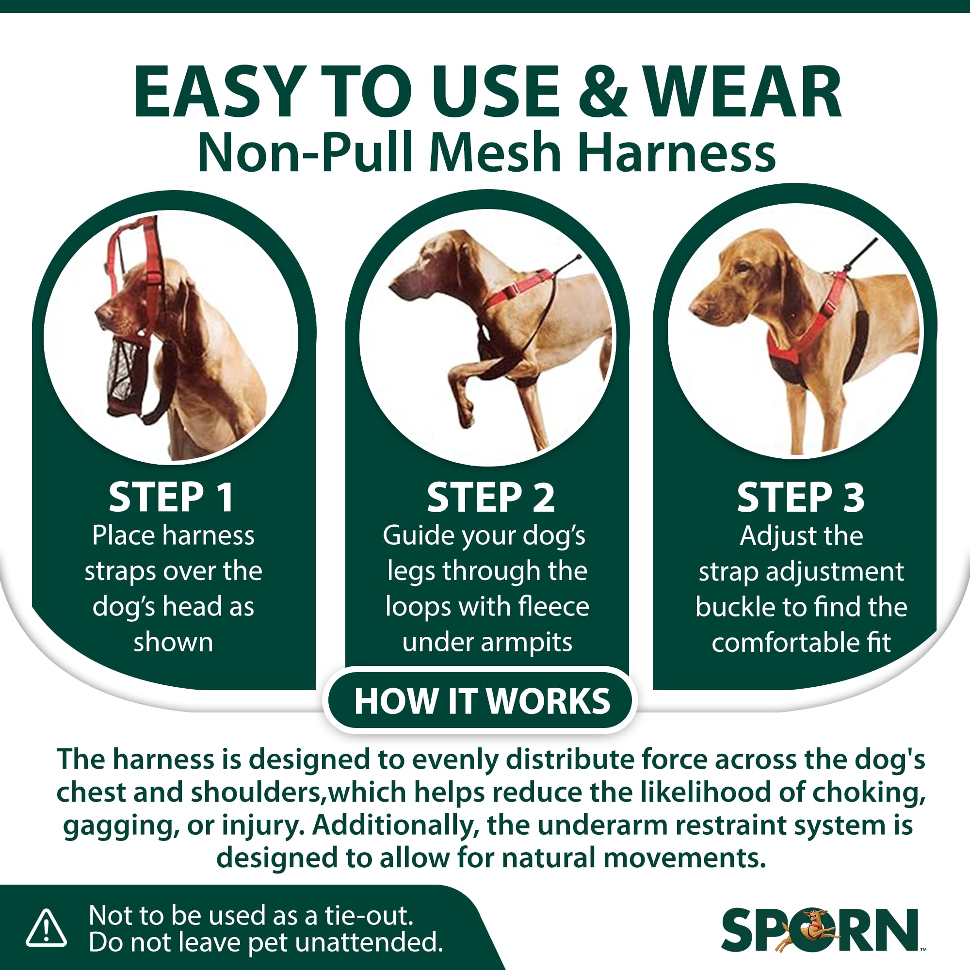 Arnés Sporn ideal para paseos con perros de diferentes tamaños