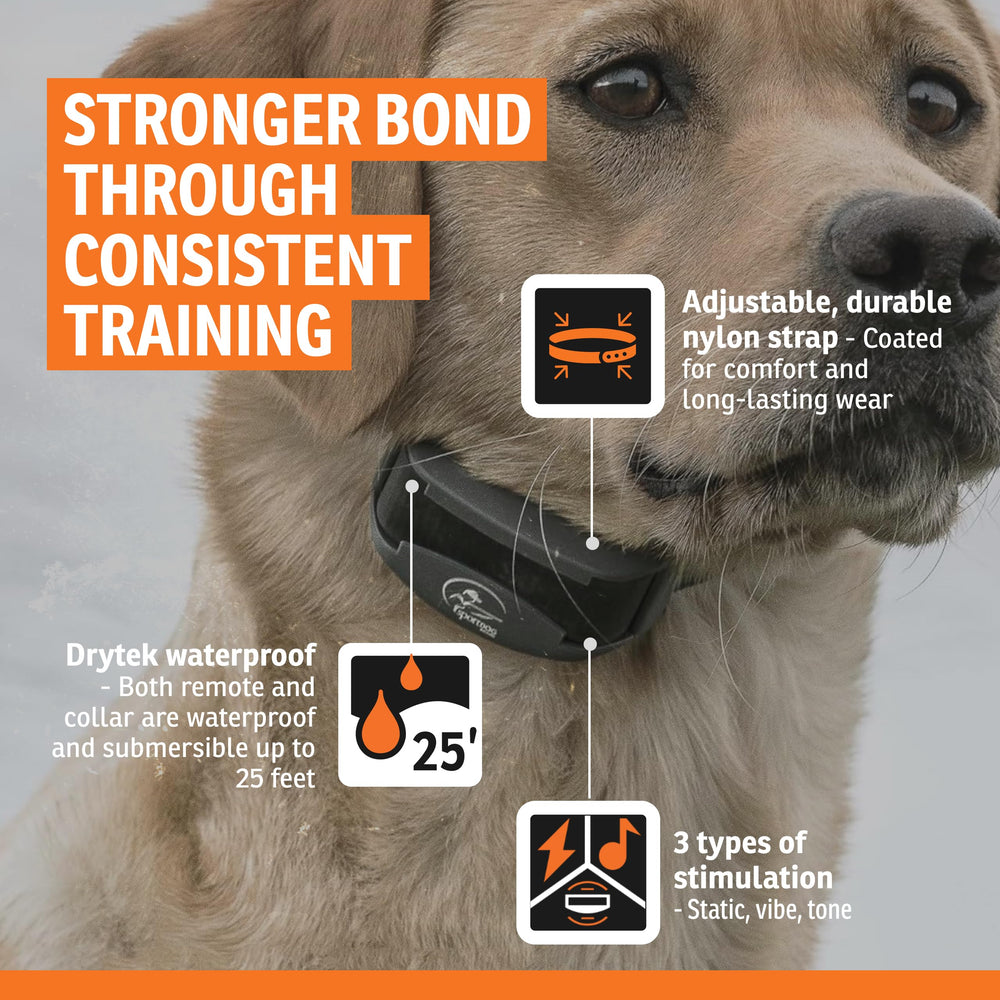 SportDOG FieldTrainer 425X resistente al agua y sumergible hasta 25 pies.