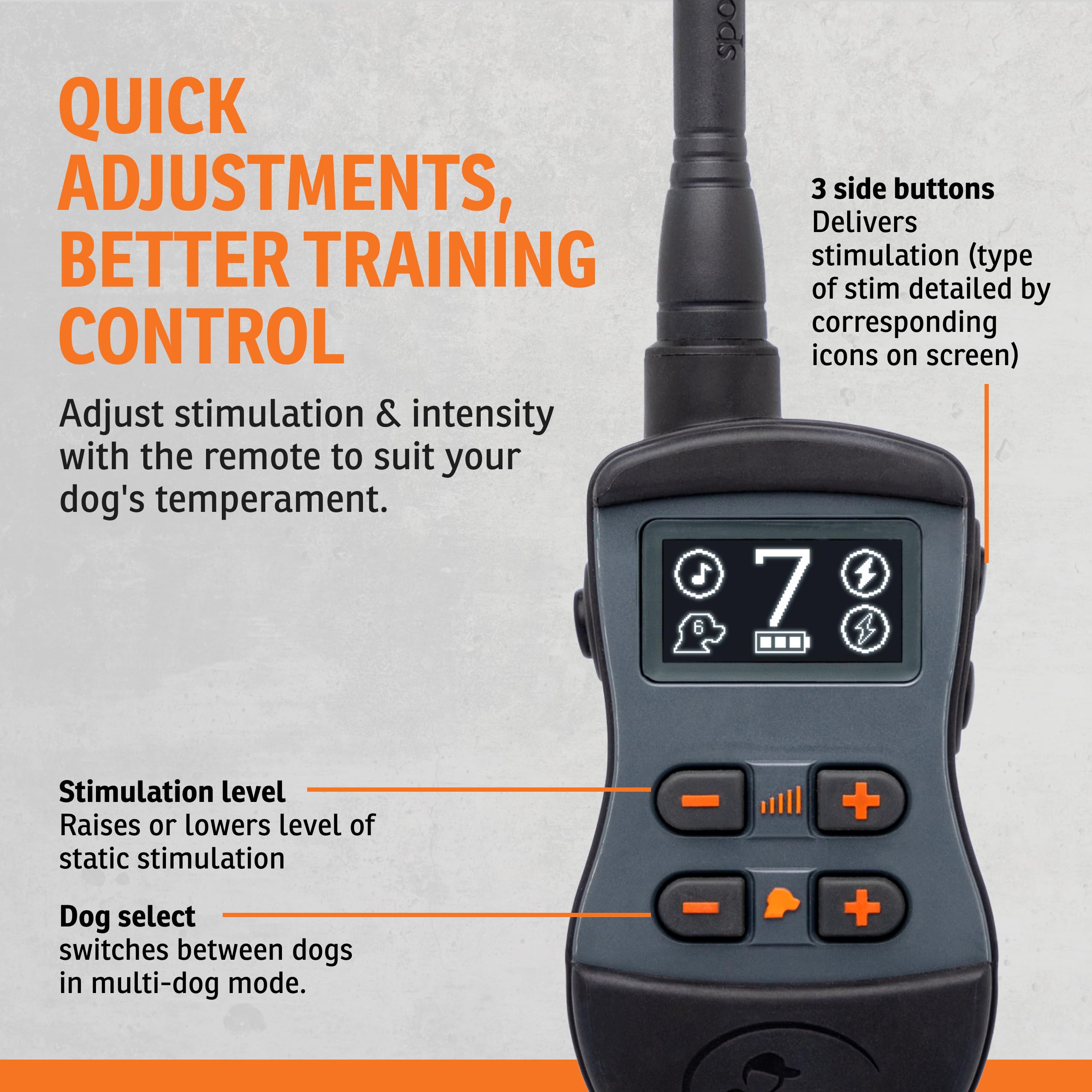 SportDOG SportTrainer 1275 collar receptor ajustable para perros entre 5 y 22 pulgadas.