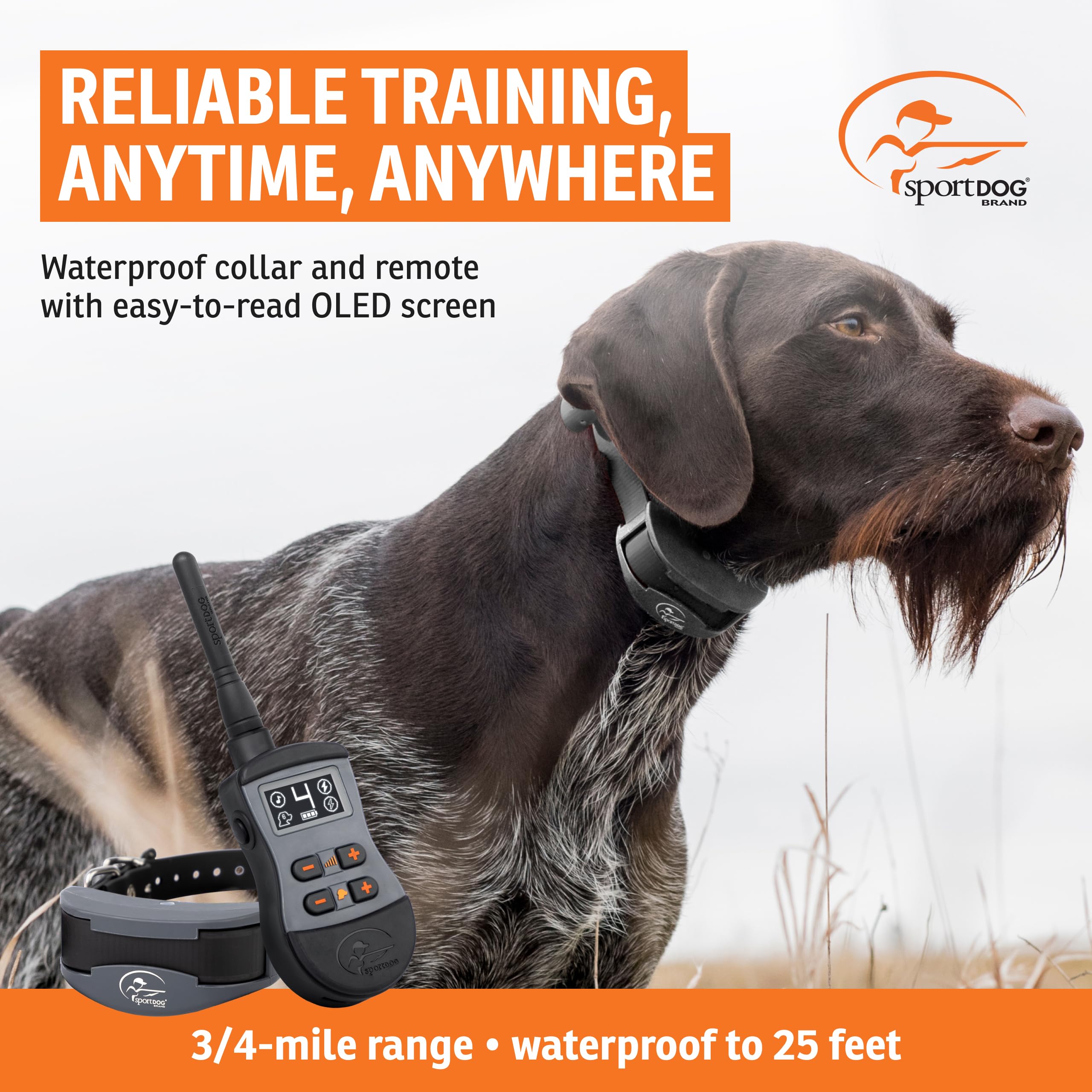 SportDOG SportTrainer 1275 con alcance de tres cuartos de milla para entrenamiento a distancia.