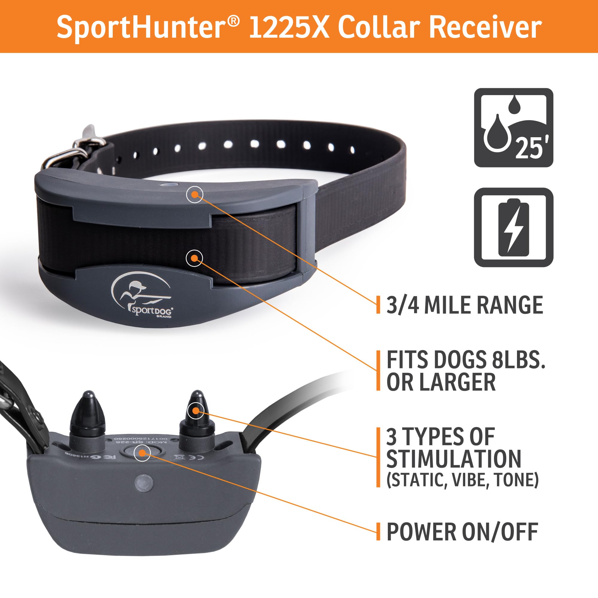 SportDOG YardTrainer receptor cómodo para perros de 8 libras en adelante