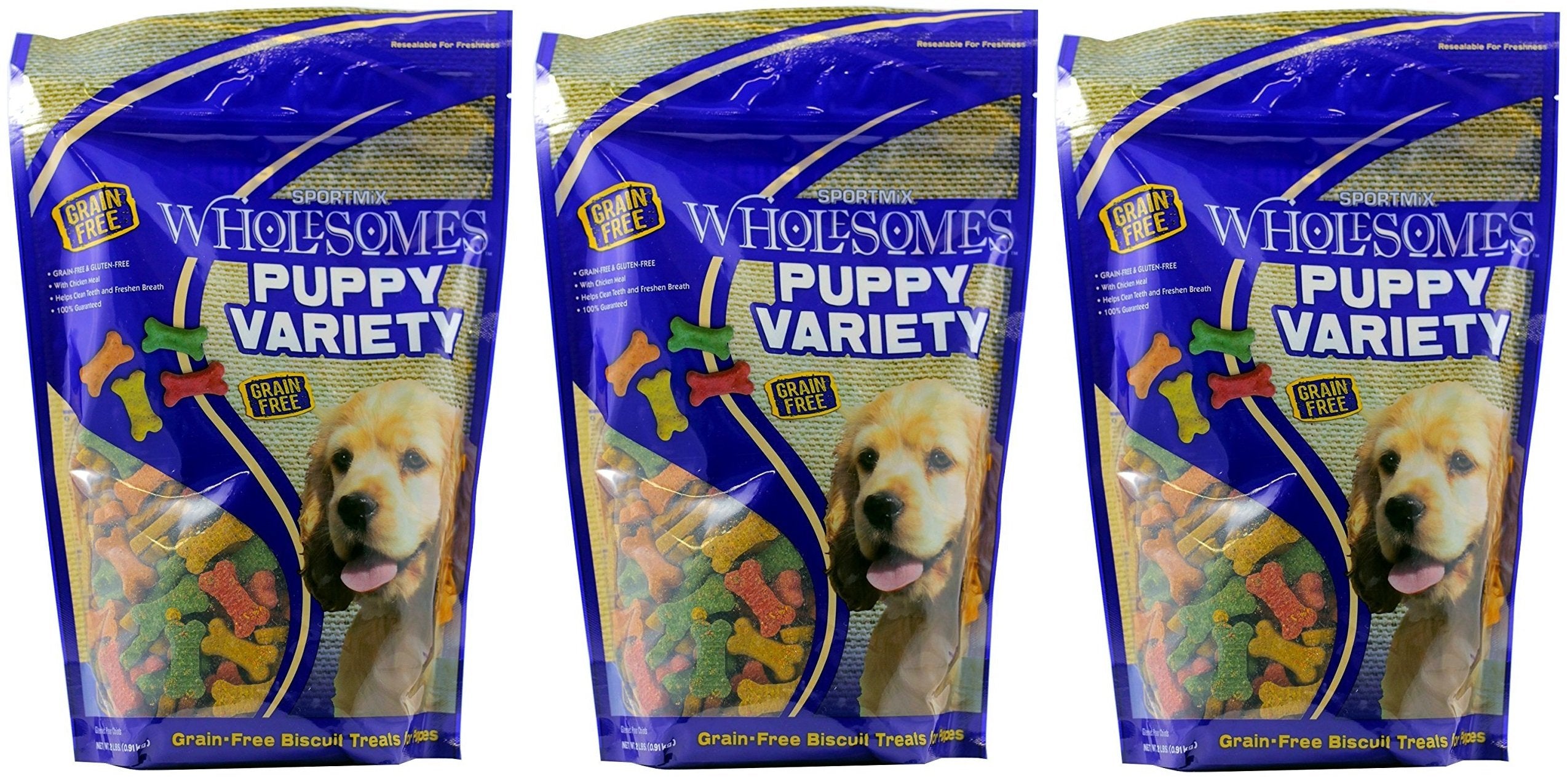 SportMiX Wholesomes para cachorros, galletas crujientes de variedad, apoyo a dientes sanos y hábitos de masticación