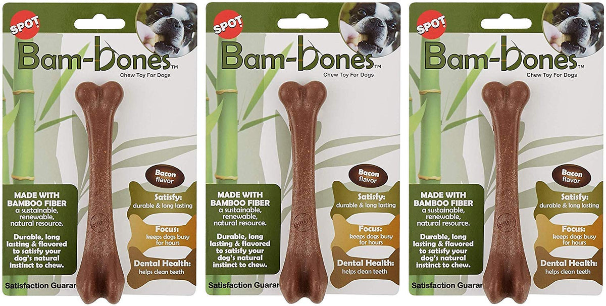 SPOT Bambone Bone, juguete masticable de bambú para perros, entretenimiento seguro.