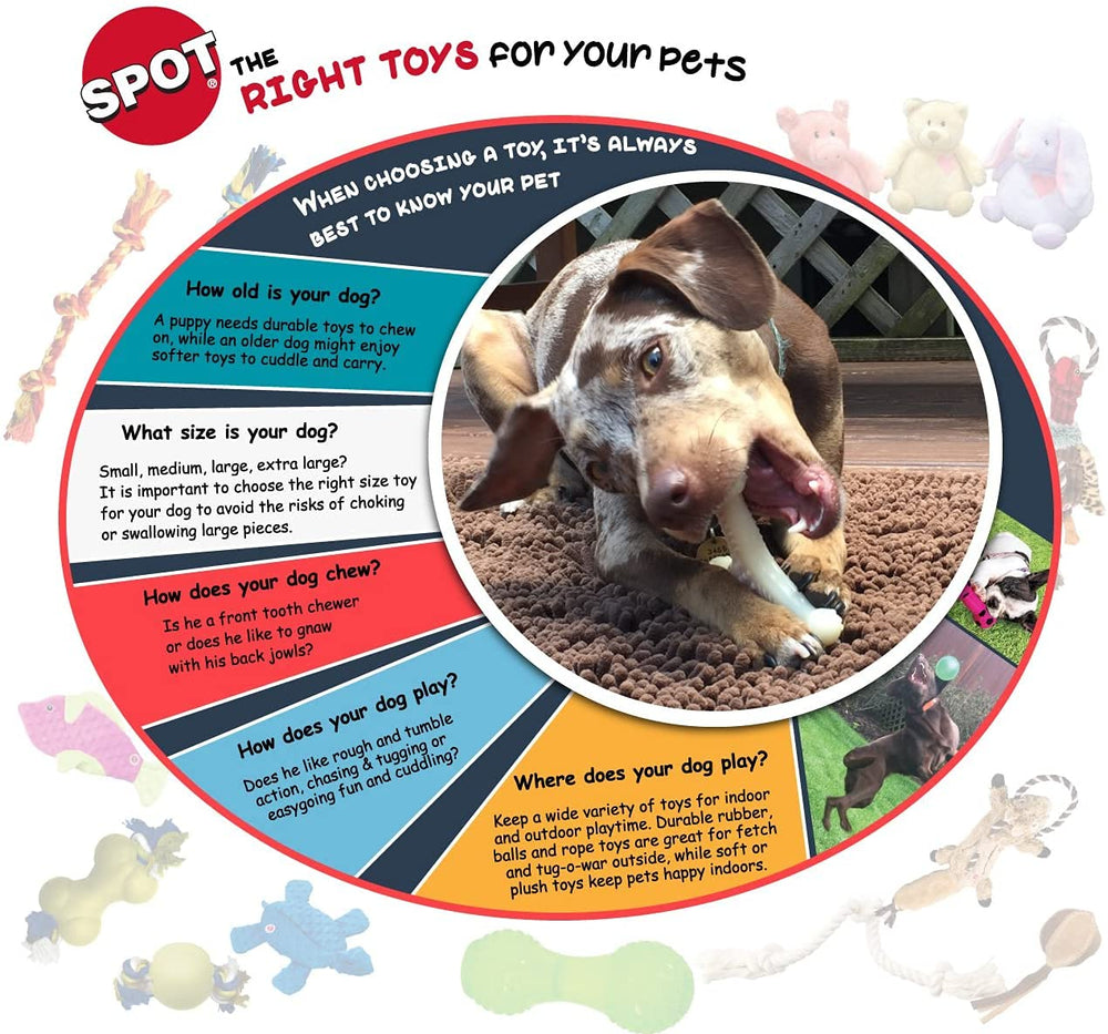 SPOT Juguete de látex para perros pequeños, suave y fácil de agarrar