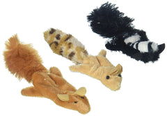 SPOT Skinneeez Bosque Pack3: conjunto de tres juguetes sin relleno para gatos