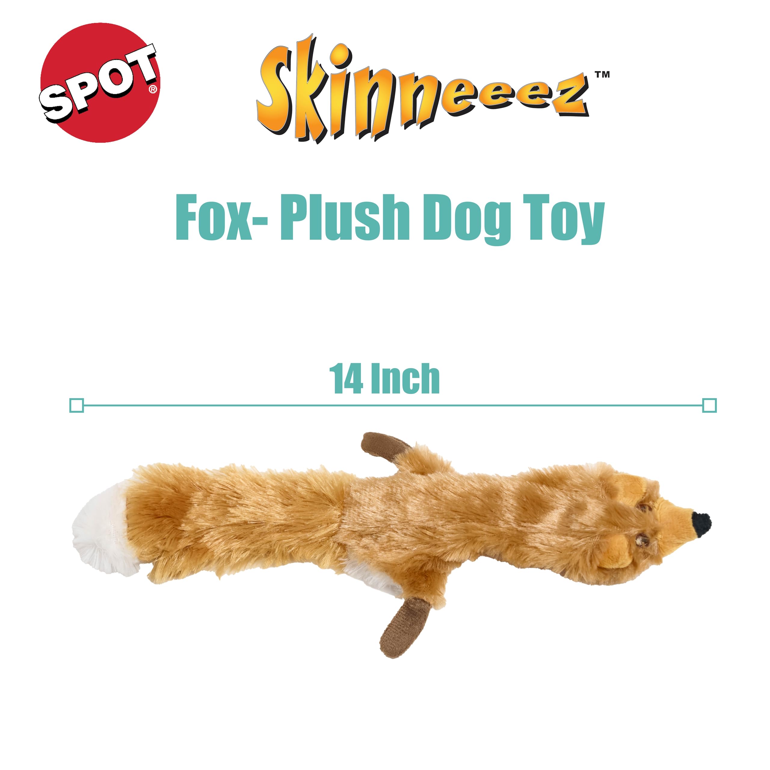 SPOT Skinneeez Fox, cabeza con sonido, mantiene al perro atento