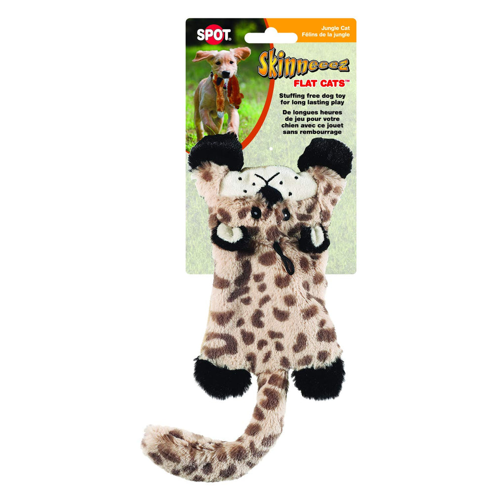 SPOT Skinneeez Gato Plano Leopardo, fácil de agarrar para mordidas suaves.