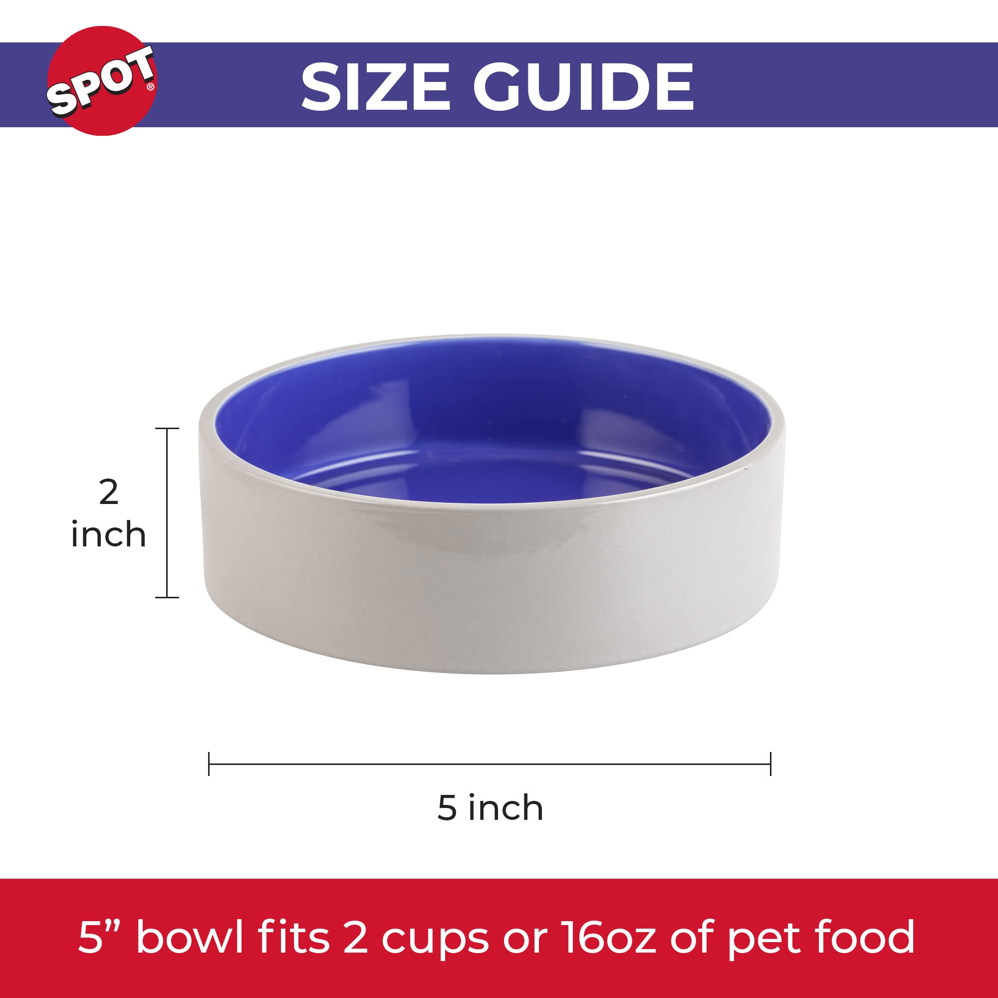 SPOT tazón con gran capacidad para comida y agua, perfecto para mascotas activas.
