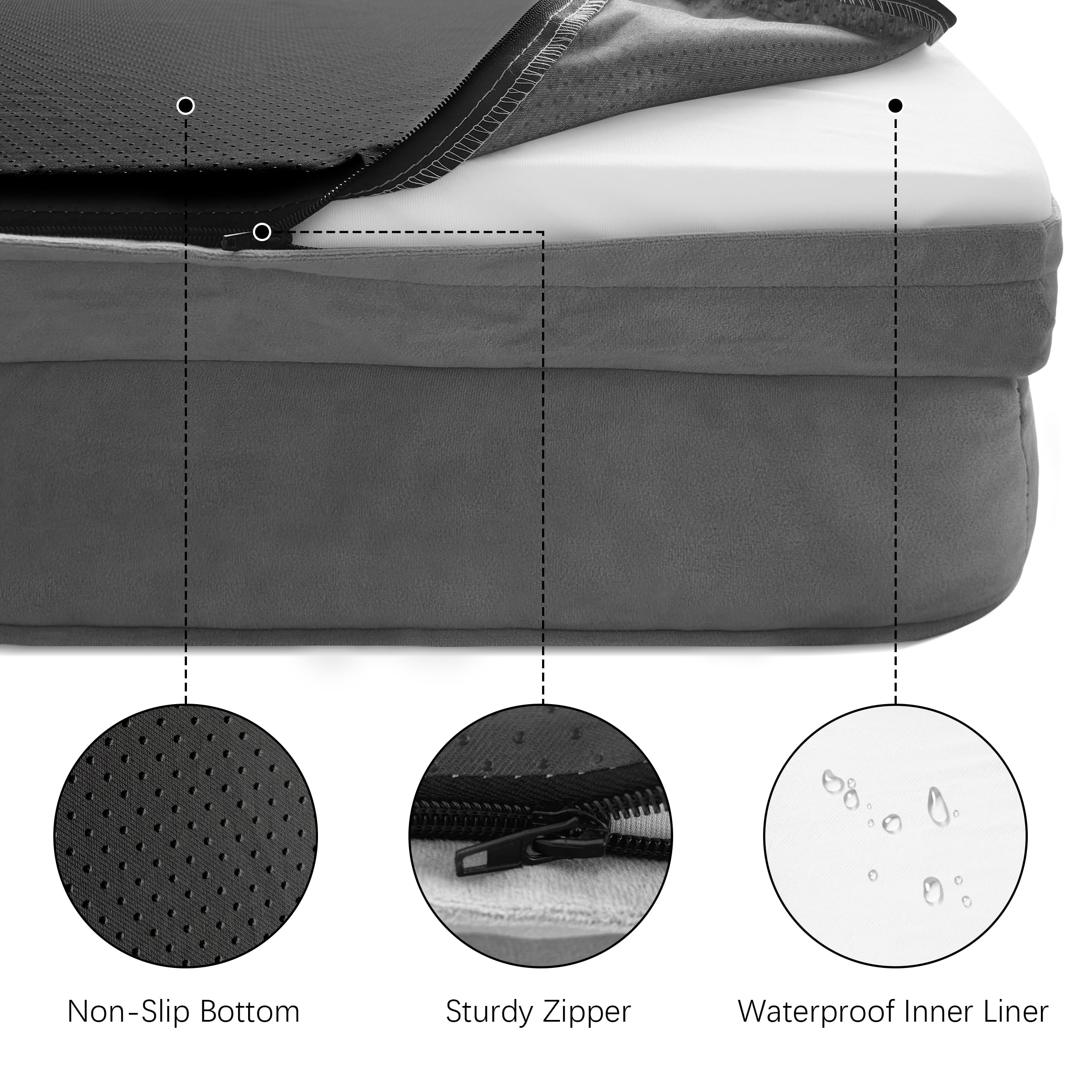 Revestimiento impermeable con Spotted Play para mayor resistencia a derrames.