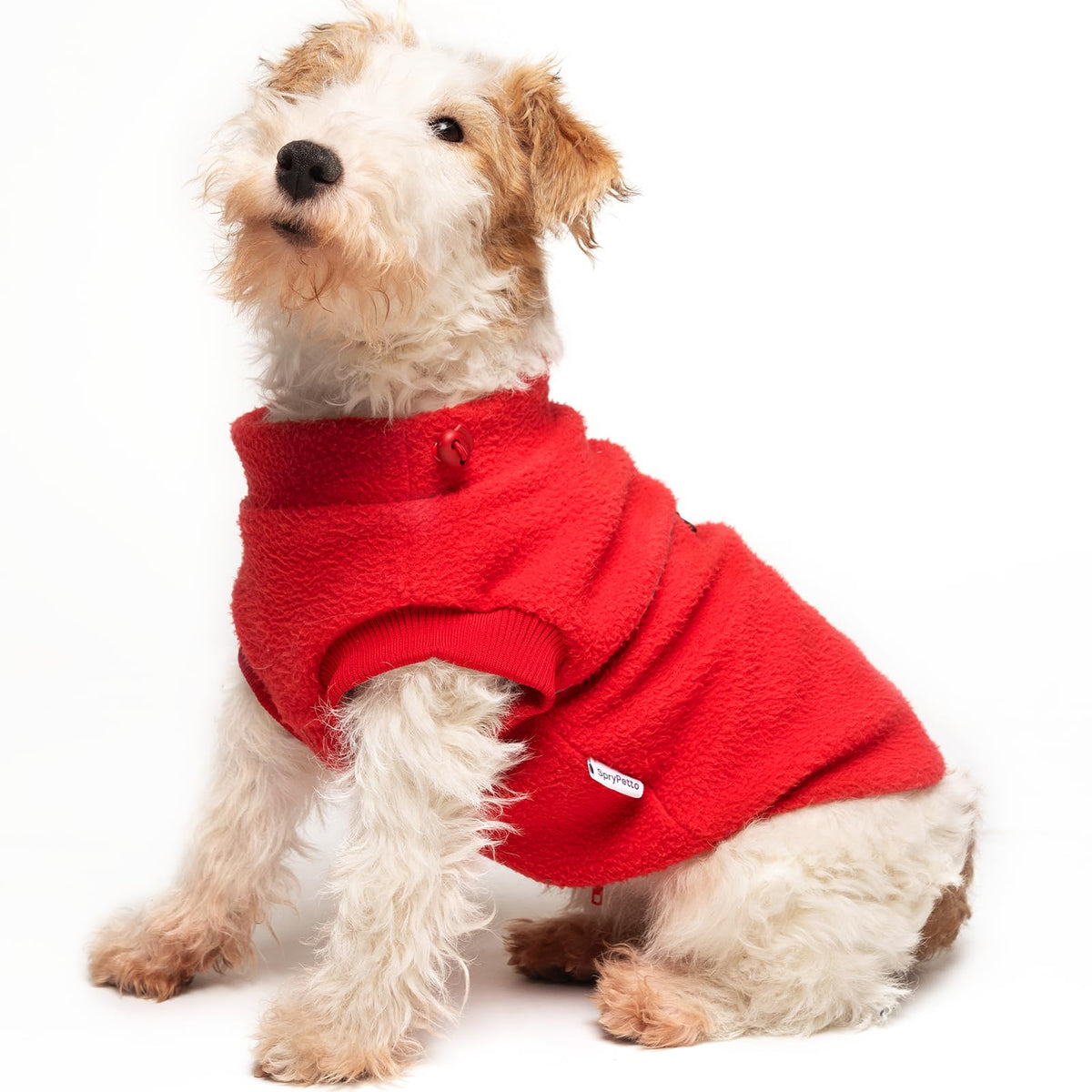 Sprypetto suéter de forro polar para perros pequeños rojo XL, cálido y seguro para paseos nocturnos.