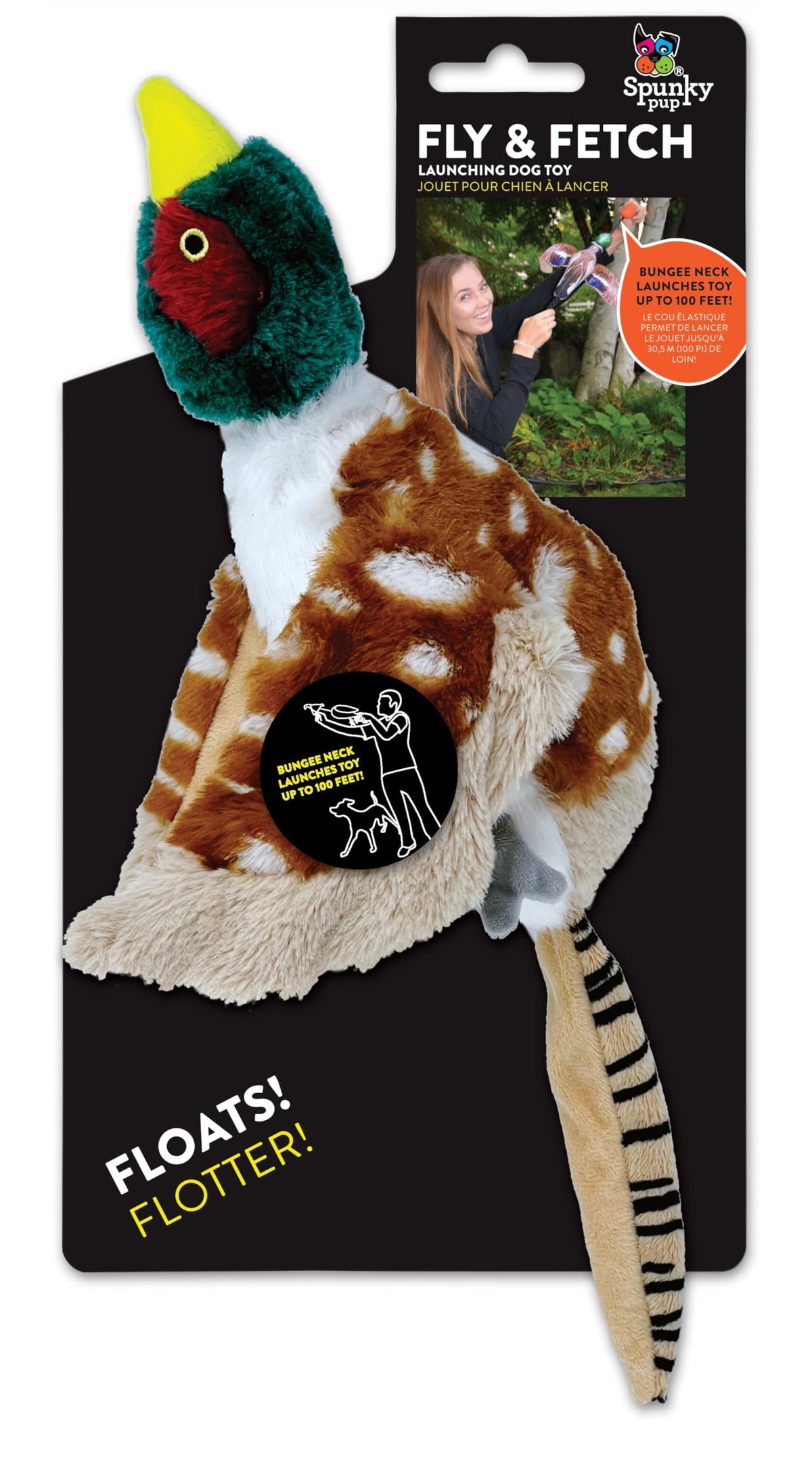 Spunky Pup Fly & Fetch con bungee para lanzar y recuperar en agua