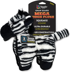 Spunky Pup MEGA Juguete peluche Zebra, resistente para masticadores grandes.