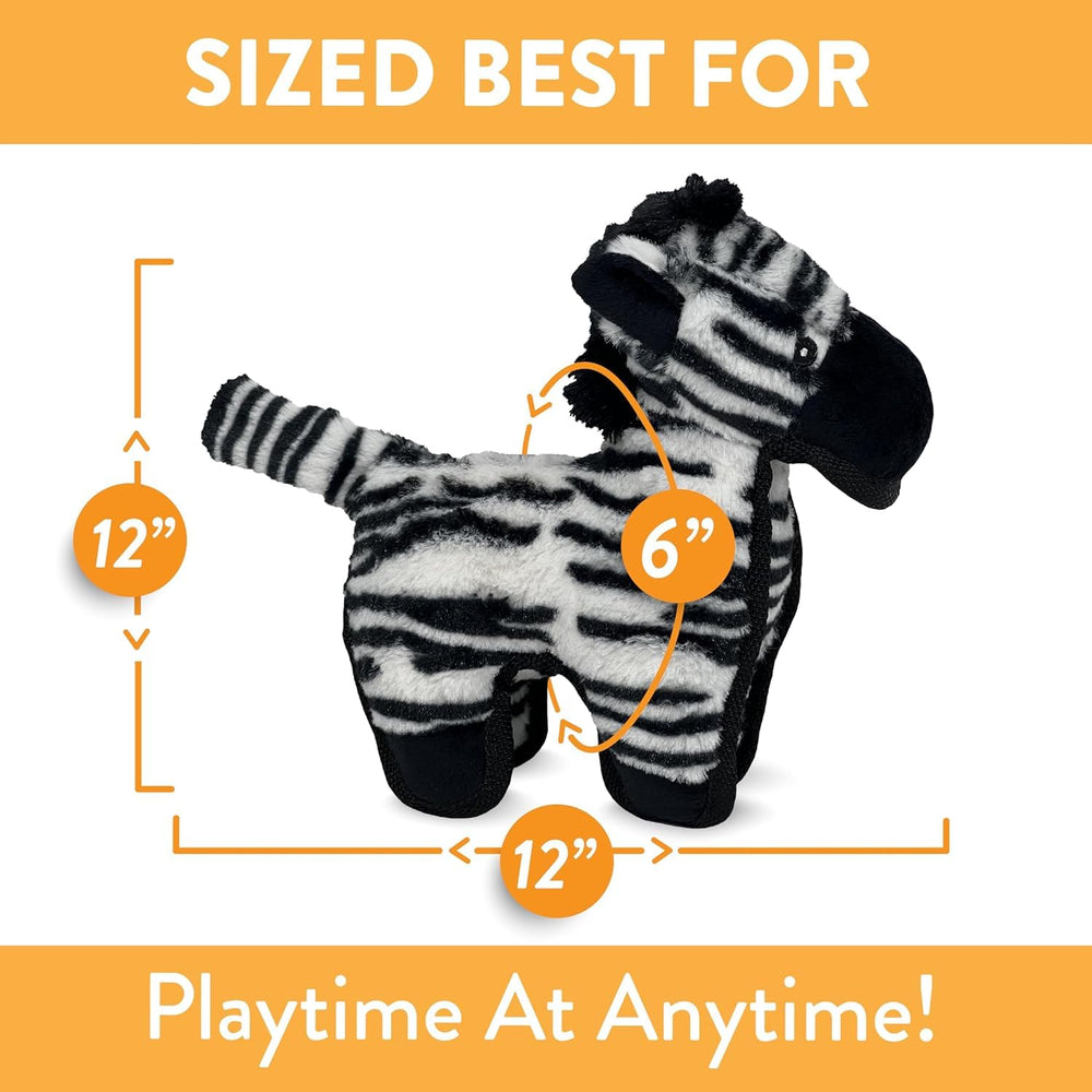 Spunky Pup MEGA Peluche Zebra estimula la interacción y el juego responsable.